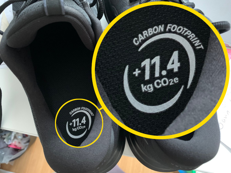 Gallery image 2 of 2: My shoe contains a claim about it's carbon impact. This is good, but I have no idea how to validate it.